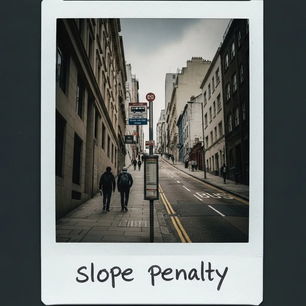 Topographic realism: stop accessibility with slope penalties