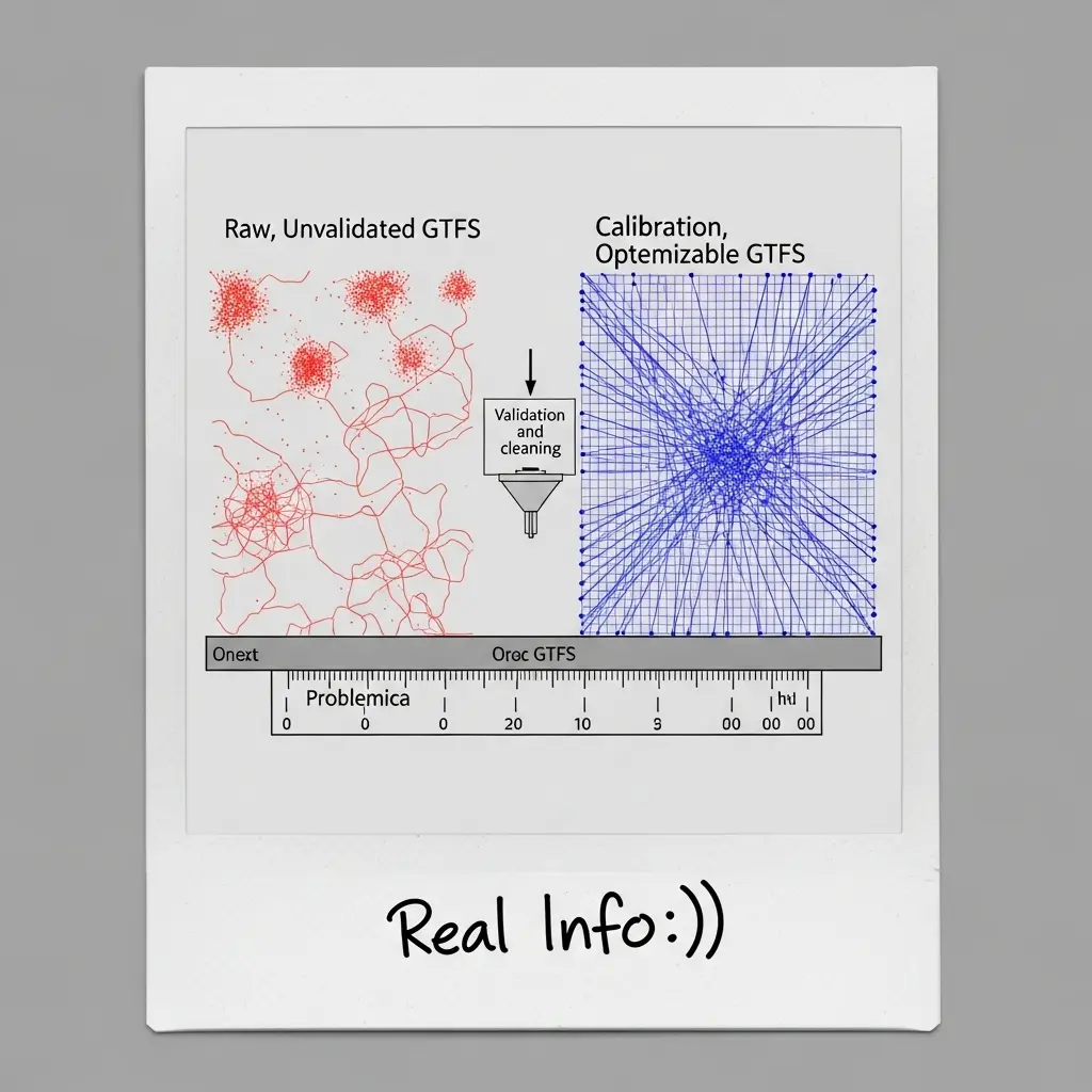 GTFS data structure and public transport service quality comparison