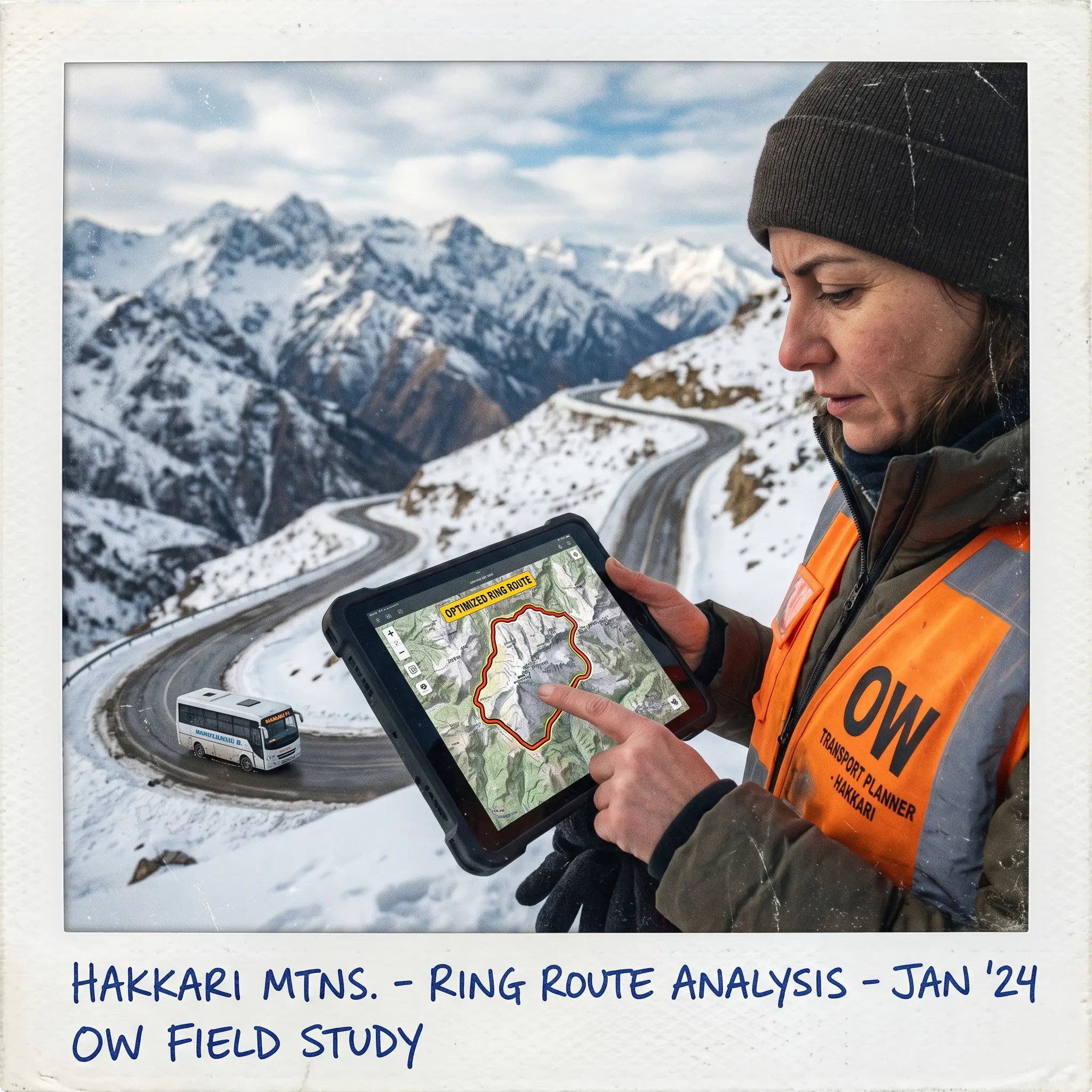 Transit route optimization in Hakkari mountainous terrain editorial visual