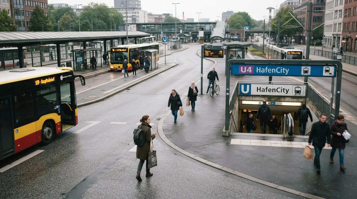Commuters navigating an urban interchange — questioning whether a transfer is always bad